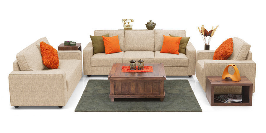 Flemingo Fabric Sofa 3Seater(Cream)
